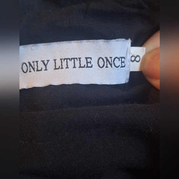 Only Little Once Boutique Handmade Black Velvet Holiday Poof Dress size 8 - Picture 2 of 7